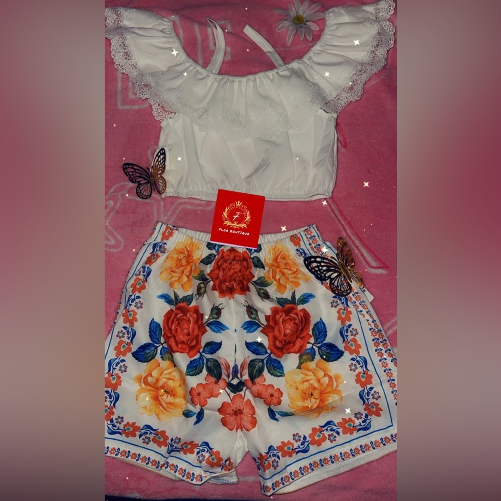 Set of girls shirt with shorts brought from Mexico